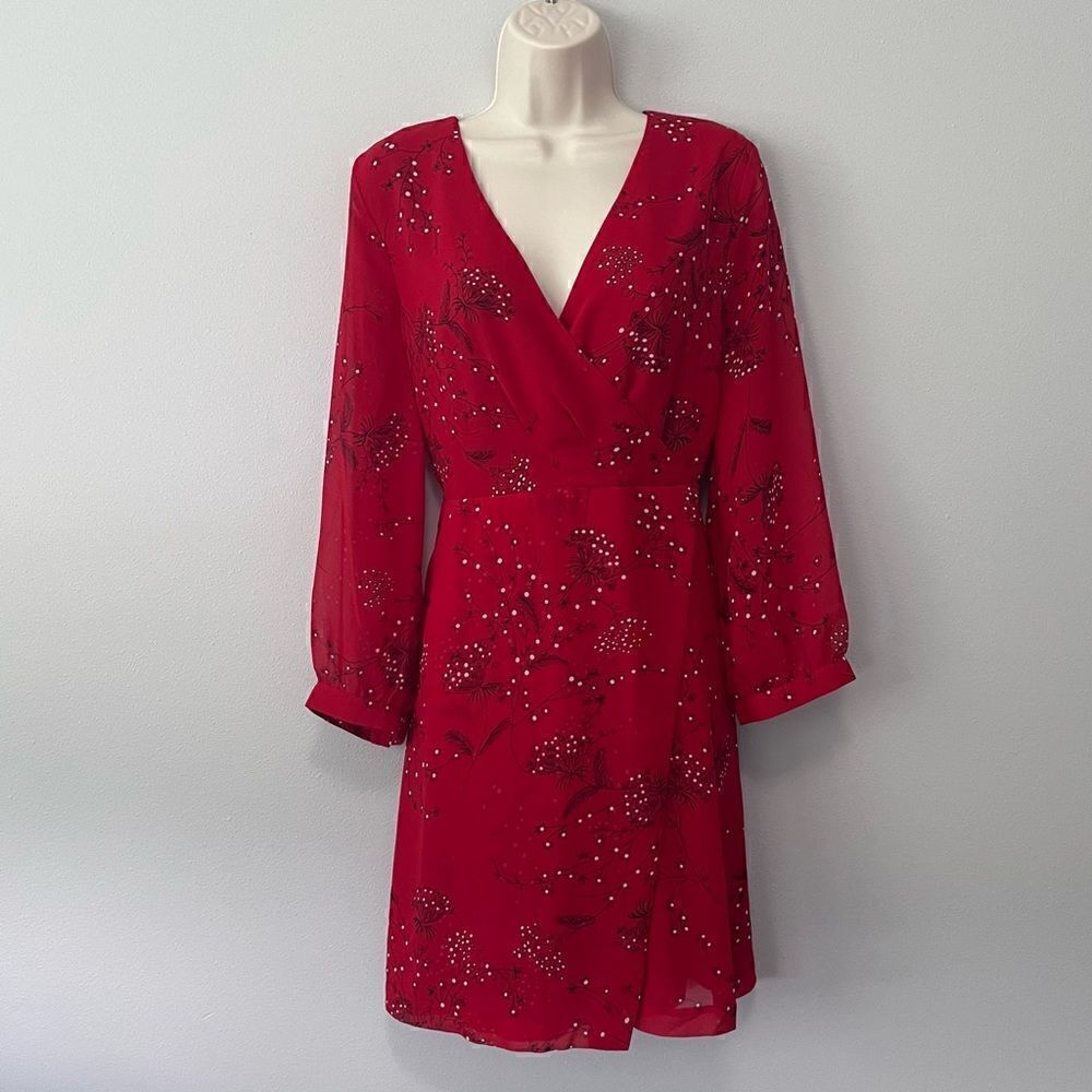 Madewell Hazelwood Wrap Front Windswept Floral Mini Dress Size 10 NWT!